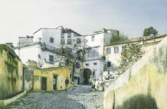 Alfama Lisbon - Watercolour Painting by Surrey Artist Noël Haring - General Art Gallery